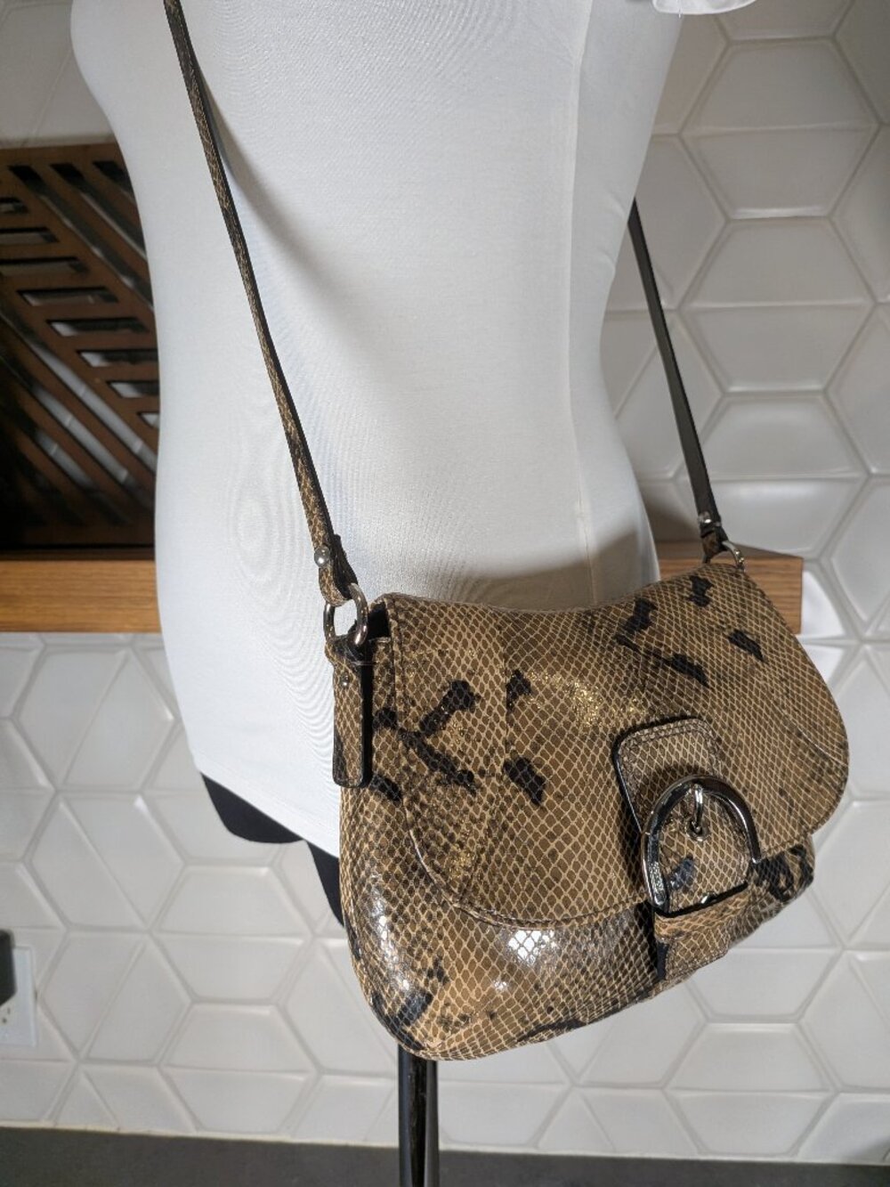 Coach Python Leather Soho Crossbody Flap Vintage Bag Y2K